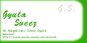 gyula svecz business card